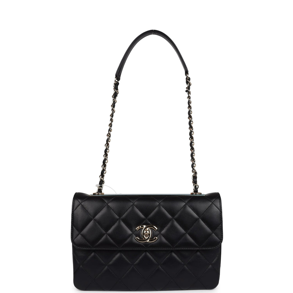 Chanel Medium Trendy CC Flap Bag Black Lambskin Light Gold Hardware