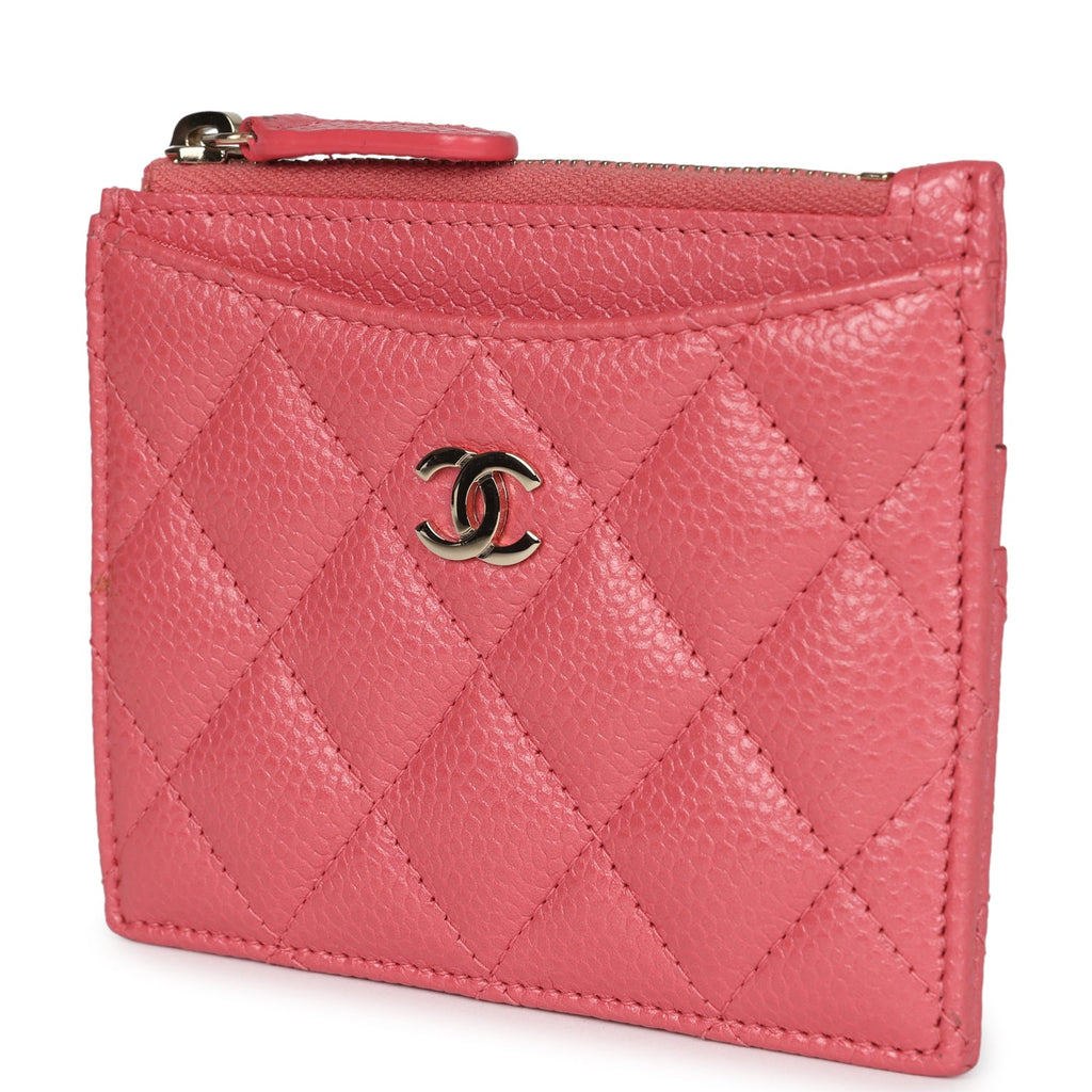 Chanel Zipped  Holder Wallet Pink Caviar Gold Hardware