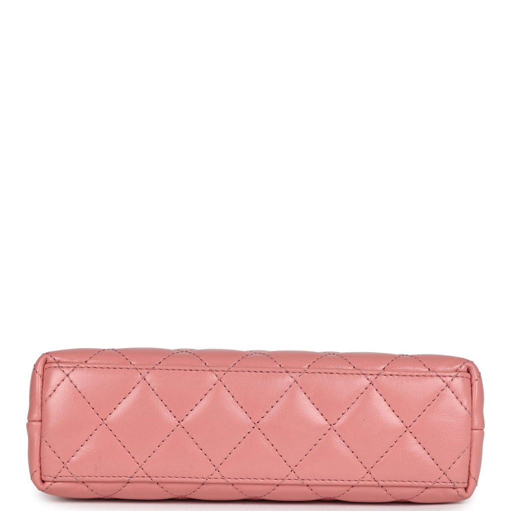 Chanel Small Kelly Shopper Pink Shiny Aged Calfskin Brushed Gold Hardware