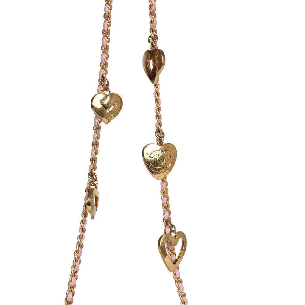 Chanel Mini Rectangular Flap Bag with Heart Chain Pink Lambskin Antique Gold Hardware