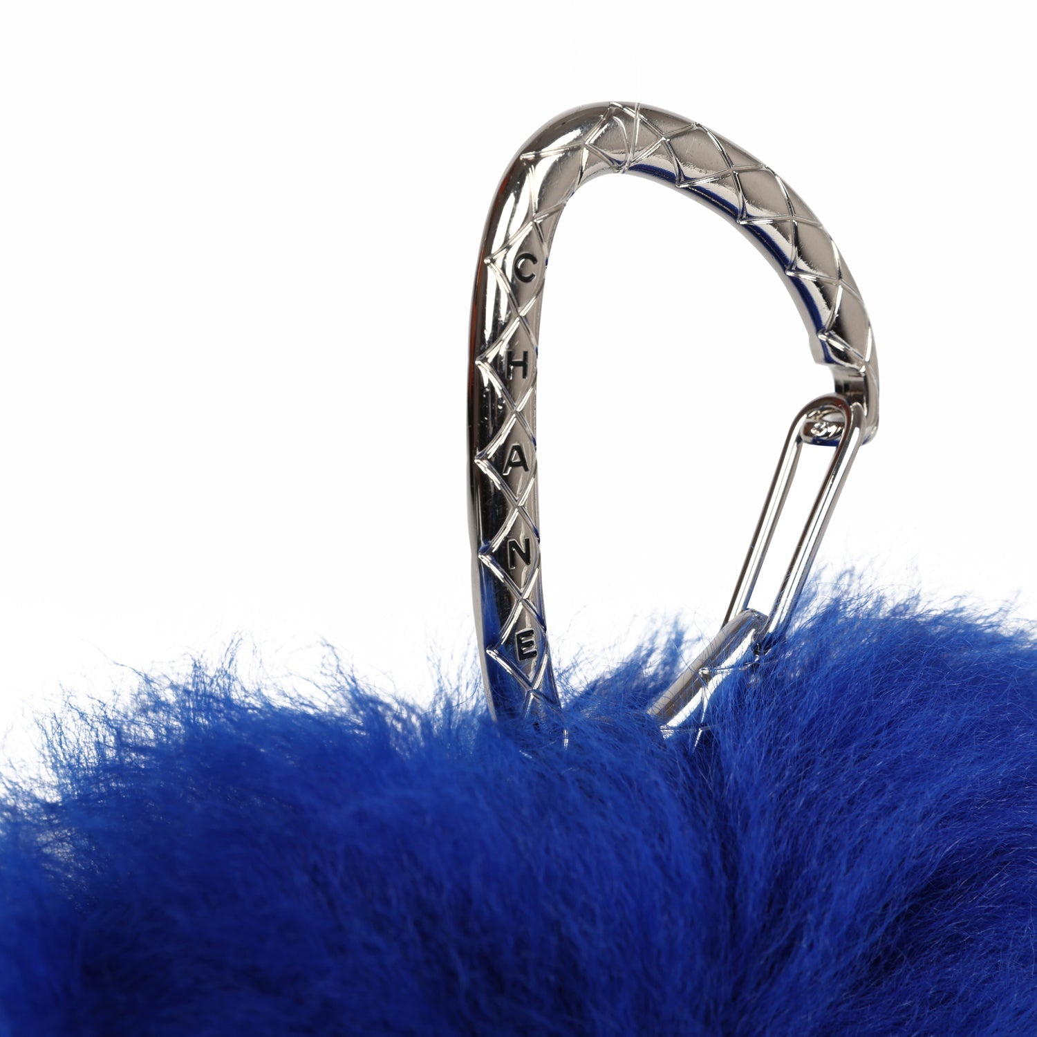 Chanel Mini Clutch Bag Dark Blue Shearling Silver Hardware