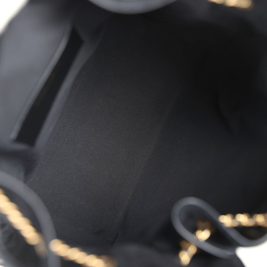 Chanel Large 25 Hobo Bag Black Suede Antique Gold Hardware