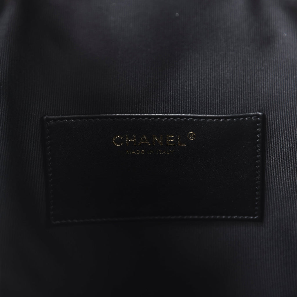 Chanel Large 25 Hobo Bag Black Suede Antique Gold Hardware