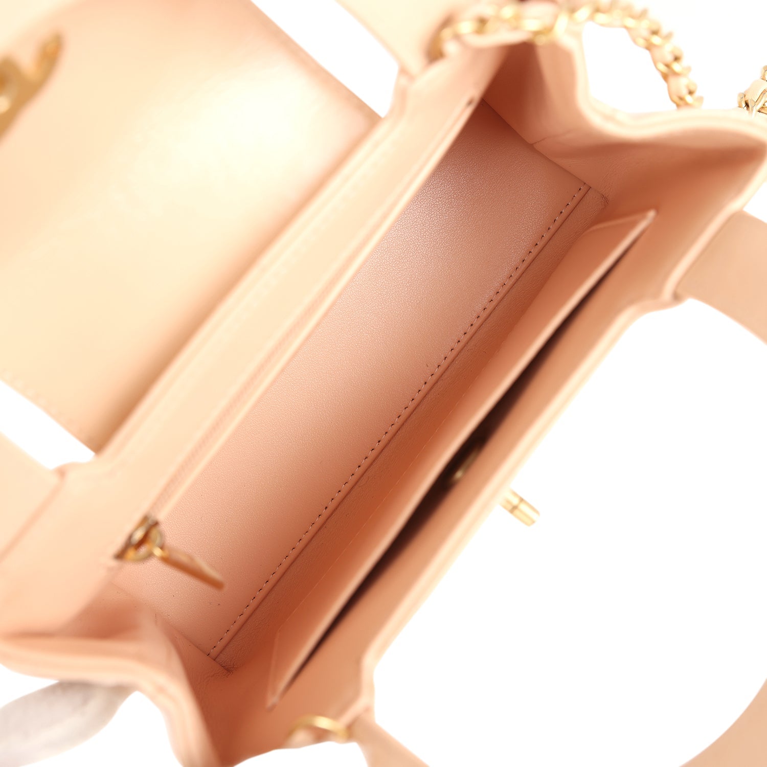 Chanel Small Kelly Shopper Beige Shiny Aged Calfskin Brushed Gold Hardware