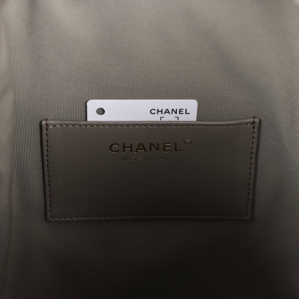 Chanel Medium 25 Hobo Bag Dark Grey Suede Antique Gold Hardware