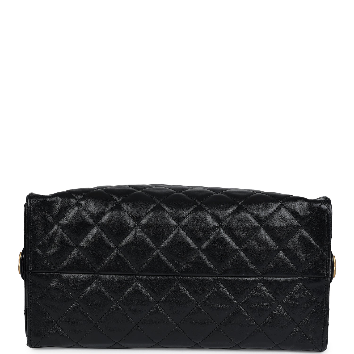 Chanel Medium 25 Hobo Bag Black Shiny Lambskin Antique Gold Hardware