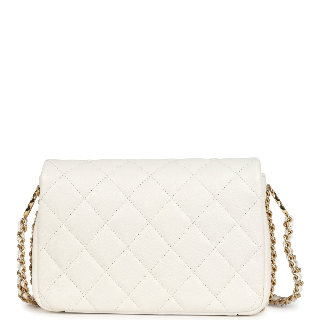 Chanel Mini CC You Flap Bag White Caviar Gold Hardware