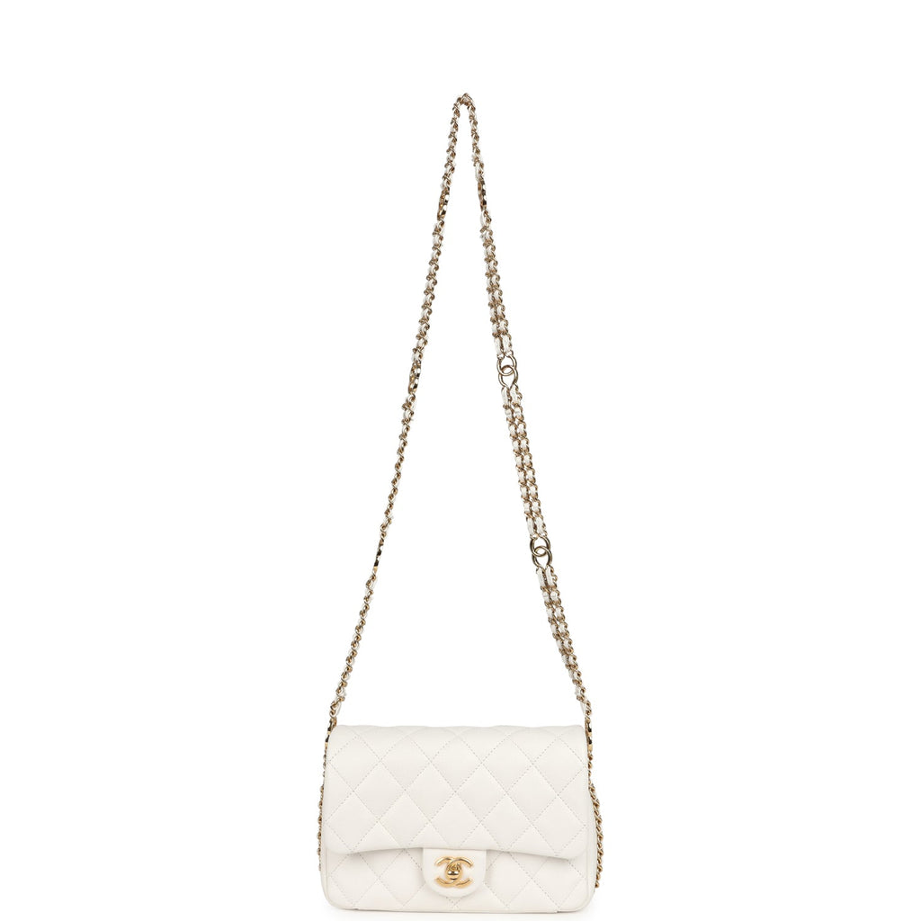 Chanel Mini CC You Flap Bag White Caviar Gold Hardware