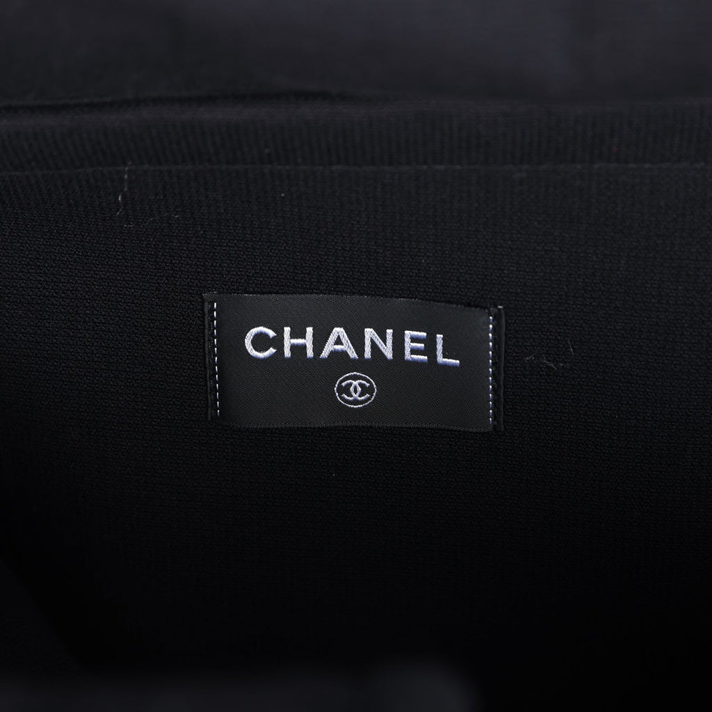 Chanel Coco Beach Tote Black Terry Cloth with Towel