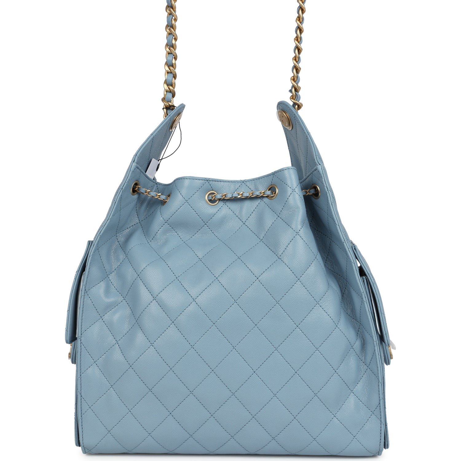 Chanel Medium 25 Hobo Bag Blue Caviar Antique Gold Hardware
