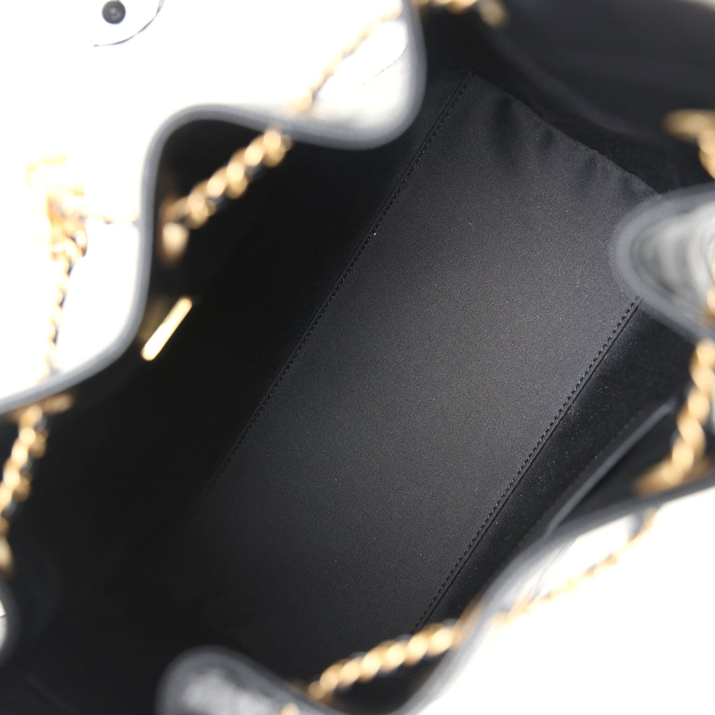 Chanel Small 25 Hobo Bag Black Caviar Antique Gold Hardware