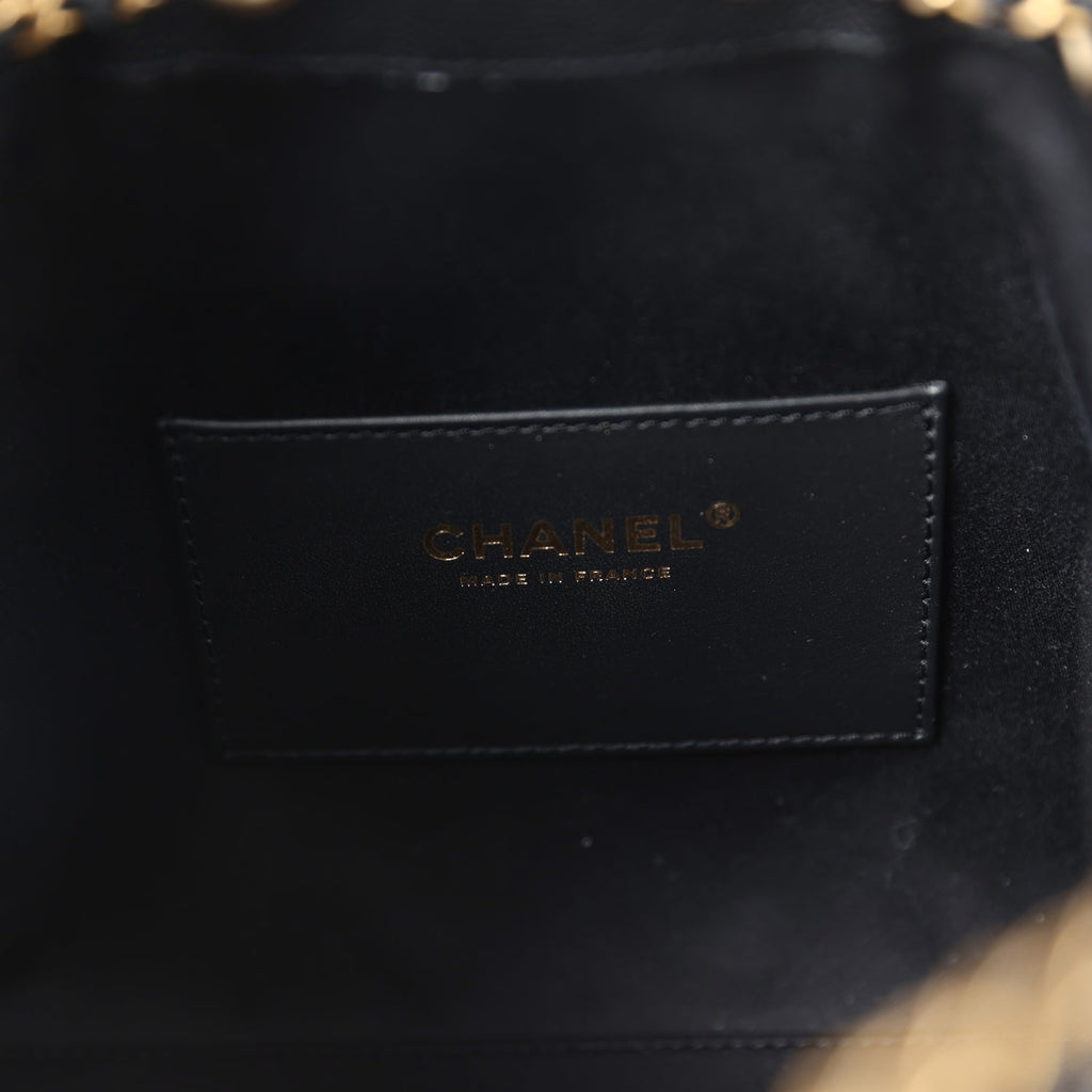 Chanel Small 25 Hobo Bag Black Caviar Antique Gold Hardware
