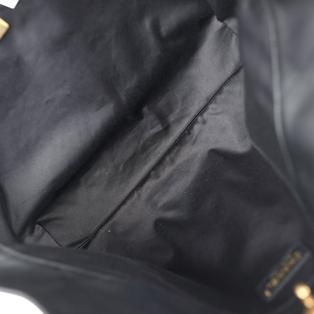 Chanel Small Coco Shopping Bag Black Calfskin Antique Gold Hardware