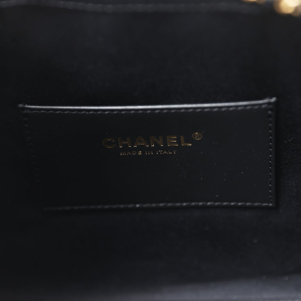Chanel Small 25 Hobo Bag Black Caviar Antique Gold Hardware
