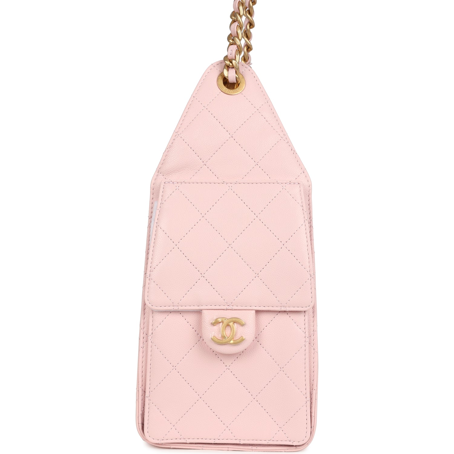Chanel Small 25 Hobo Bag Light Pink Caviar Antique Gold Hardware