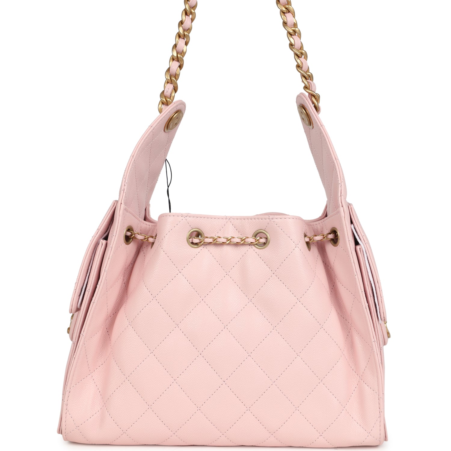 Chanel Small 25 Hobo Bag Light Pink Caviar Antique Gold Hardware