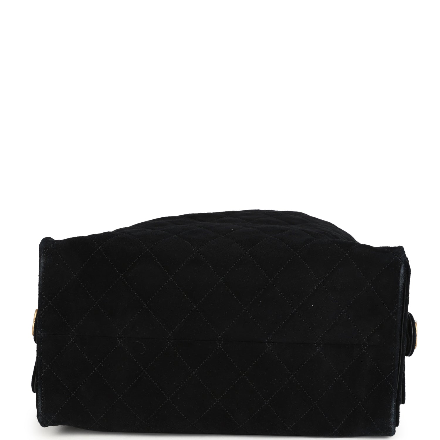 Chanel Large 25 Hobo Bag Black Suede Antique Gold Hardware