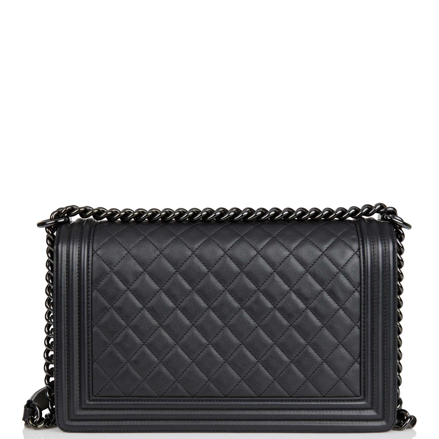 Chanel New Medium Boy Bag SO Black Calfskin Black Hardware