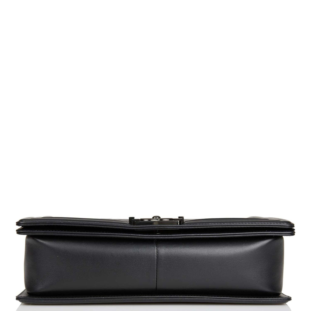 Chanel New Medium Boy Bag SO Black Calfskin Black Hardware