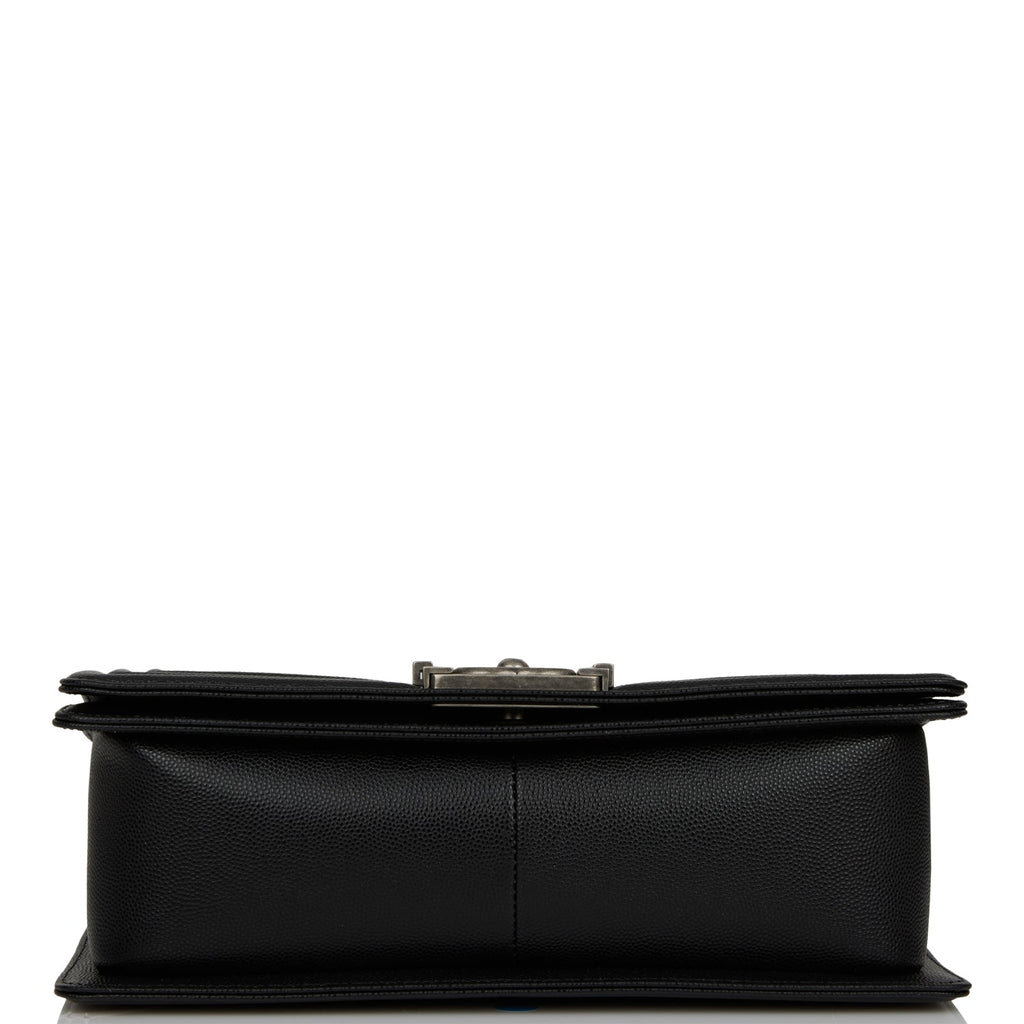 Chanel Medium Boy Bag Black Caviar Ruthenium Hardware