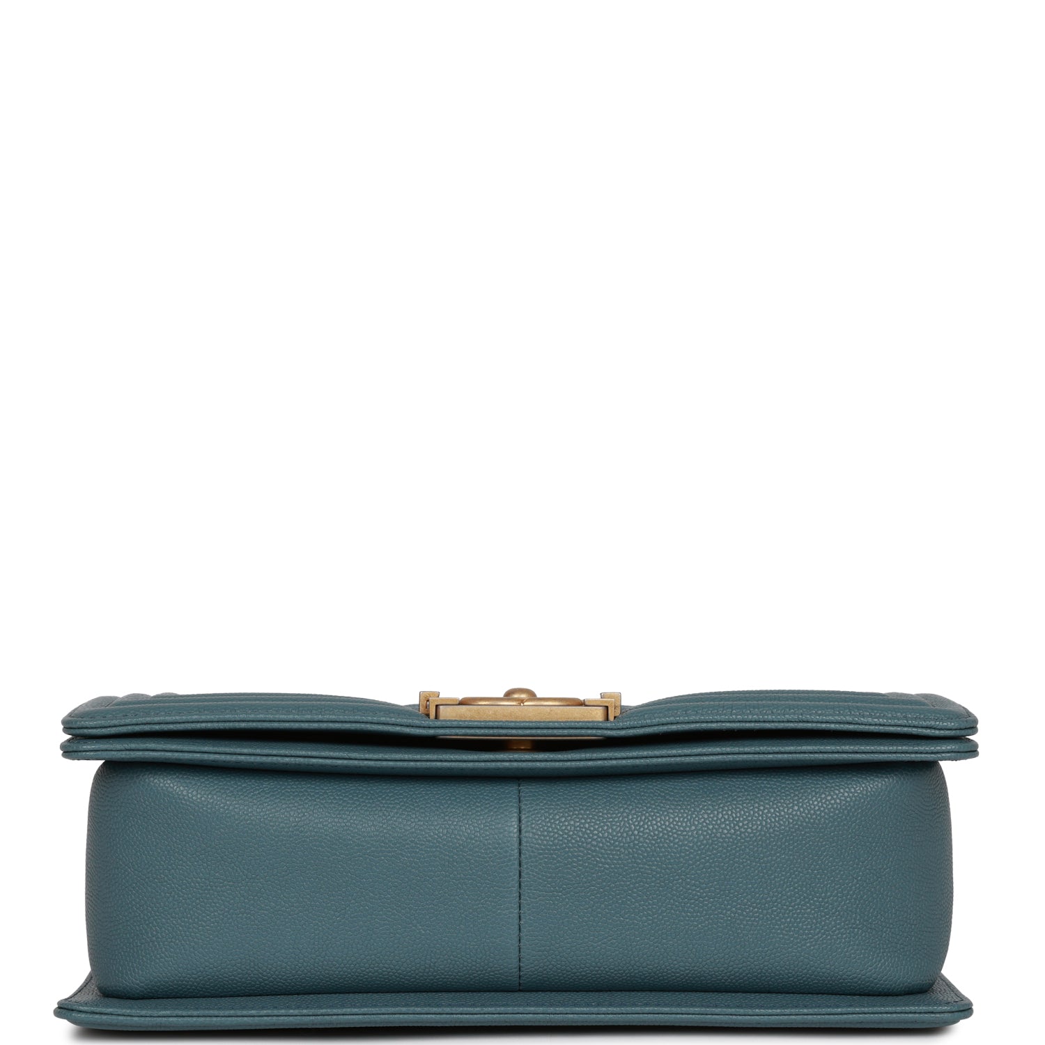 Chanel Medium Boy Bag Blue Caviar Antique Gold Hardware