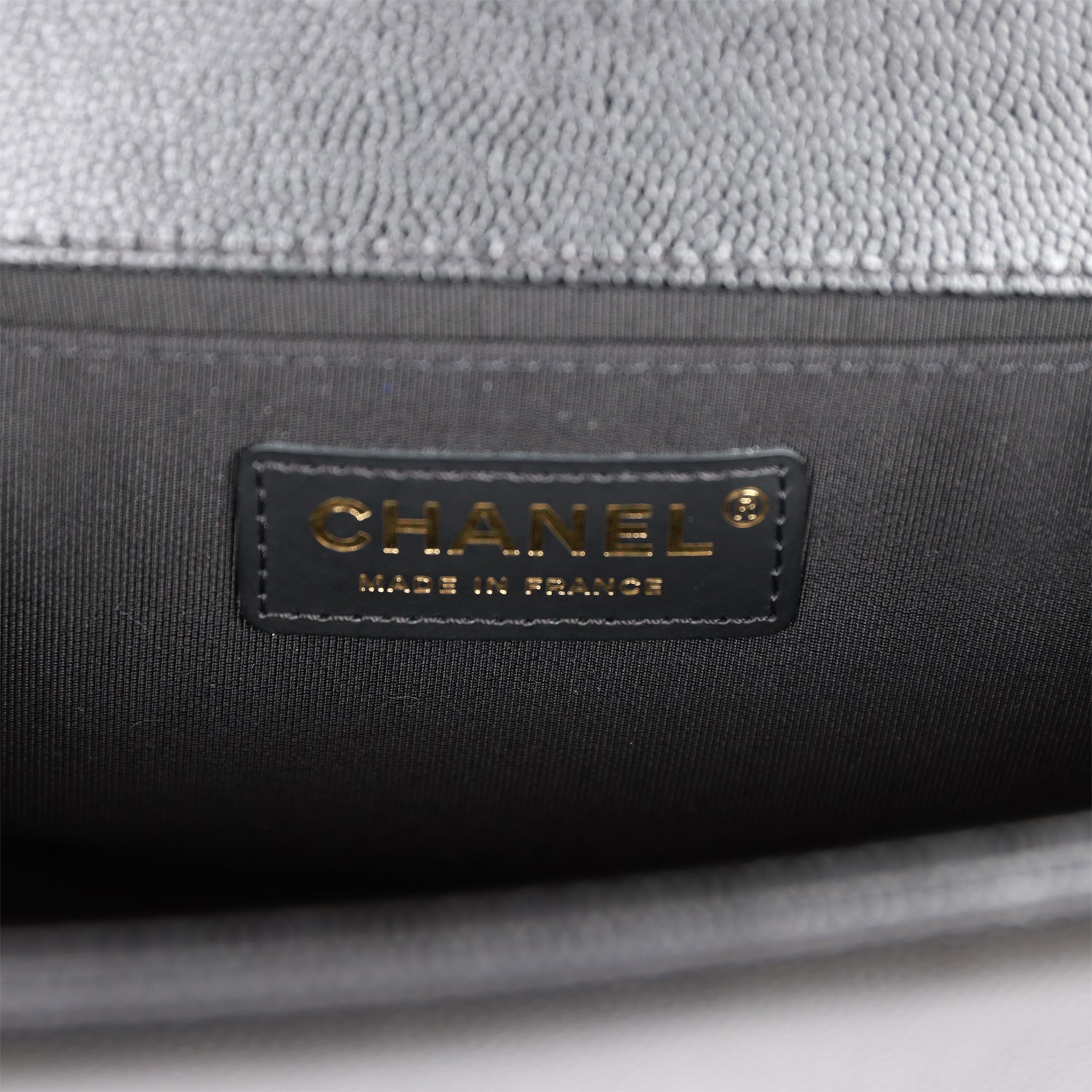 Chanel Medium Boy Bag Black Caviar Antique Gold Hardware
