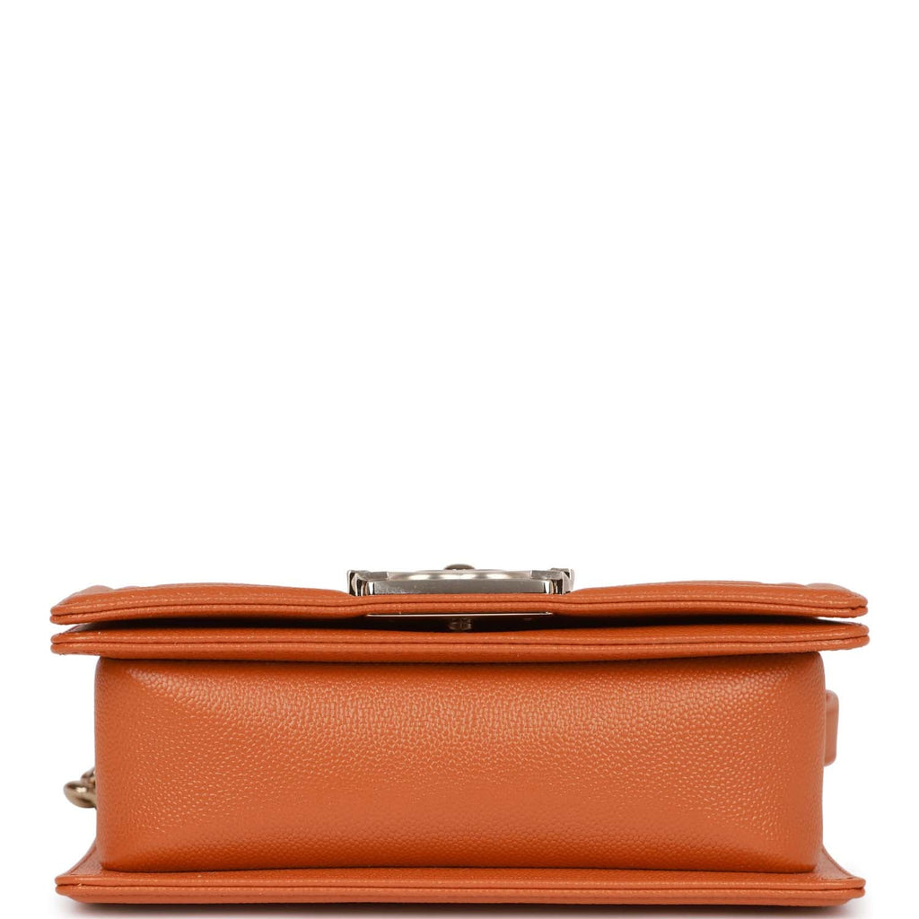 Chanel Small Boy Bag Caramel Caviar Light Gold Hardware