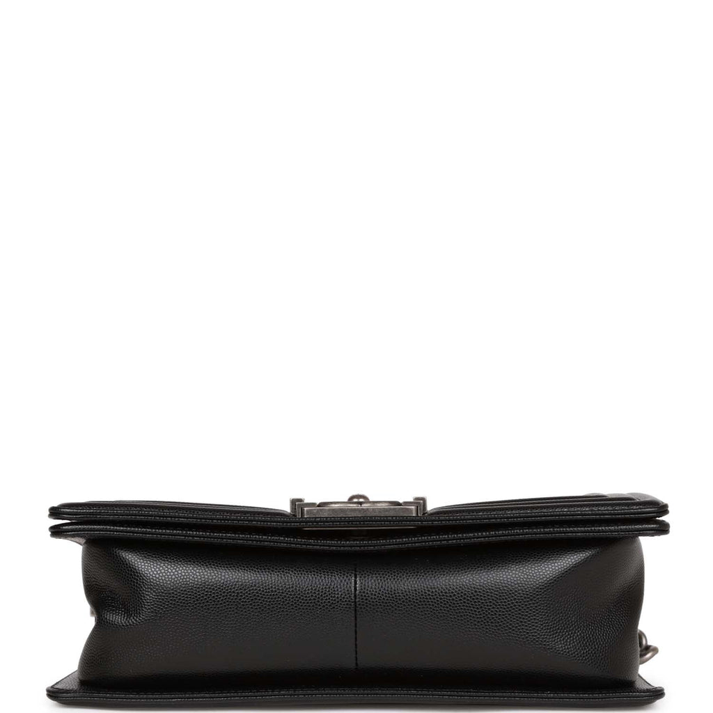 Chanel Medium Boy Bag Black Caviar Ruthenium Hardware