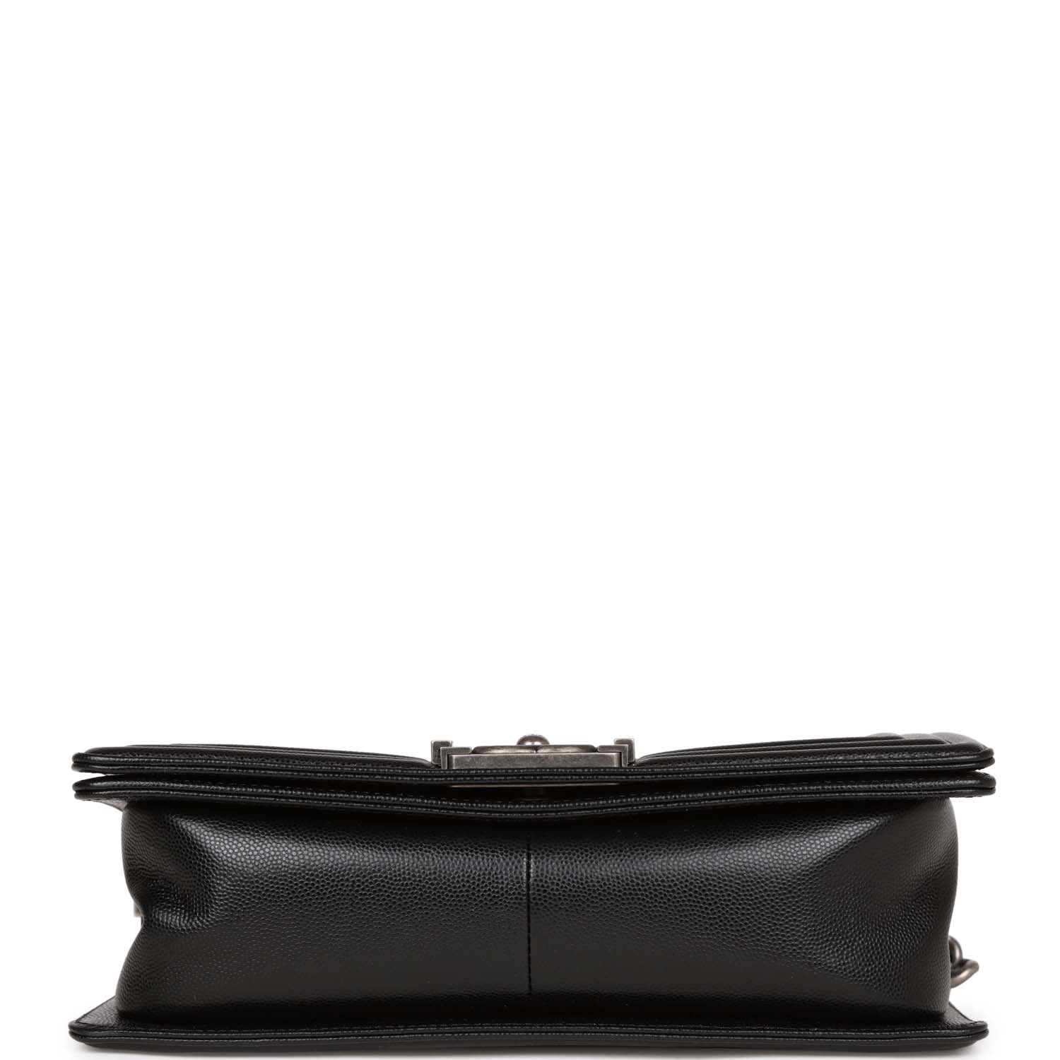 Chanel Medium Boy Bag Black Caviar Ruthenium Hardware