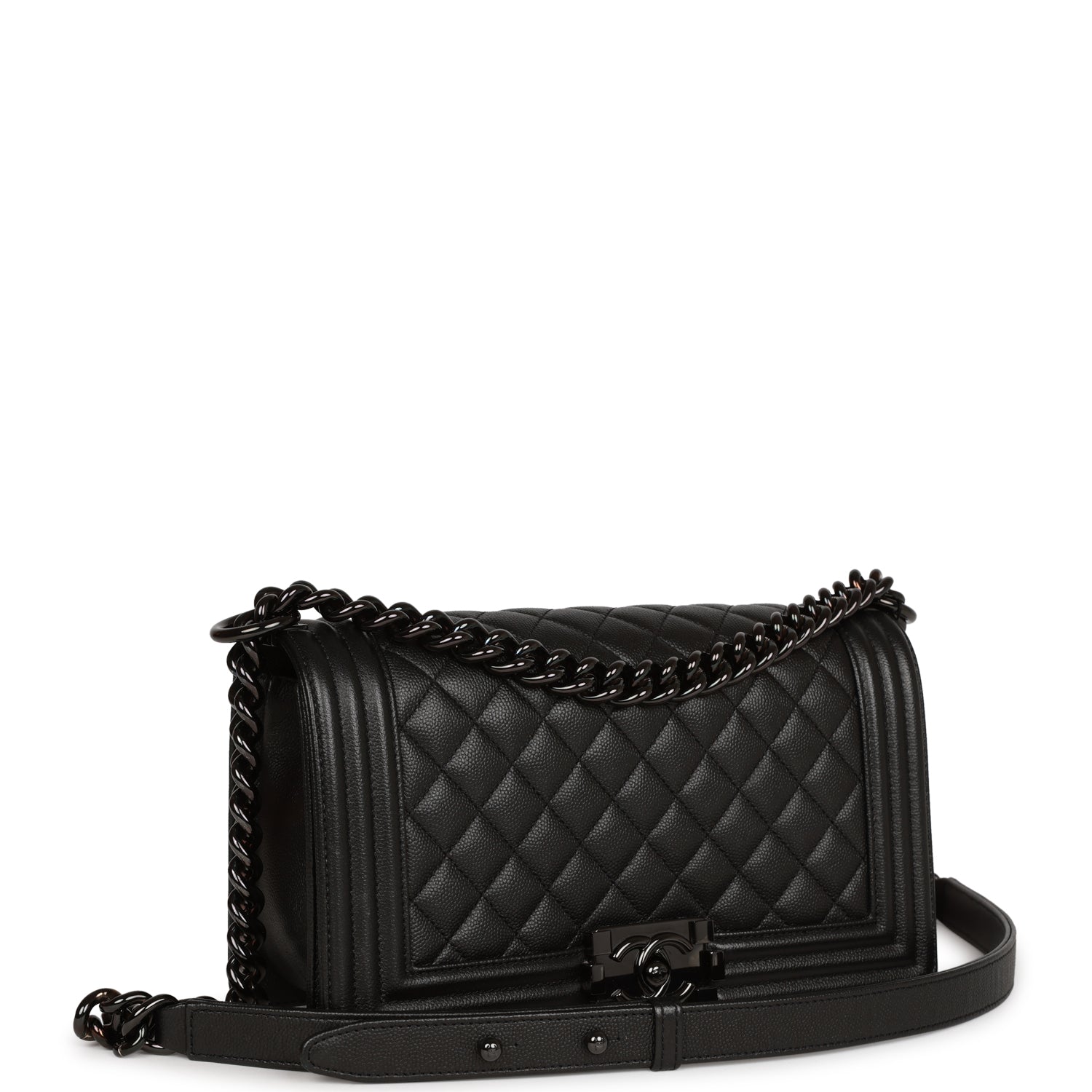Chanel Medium Boy Bag SO Black Caviar Black Hardware