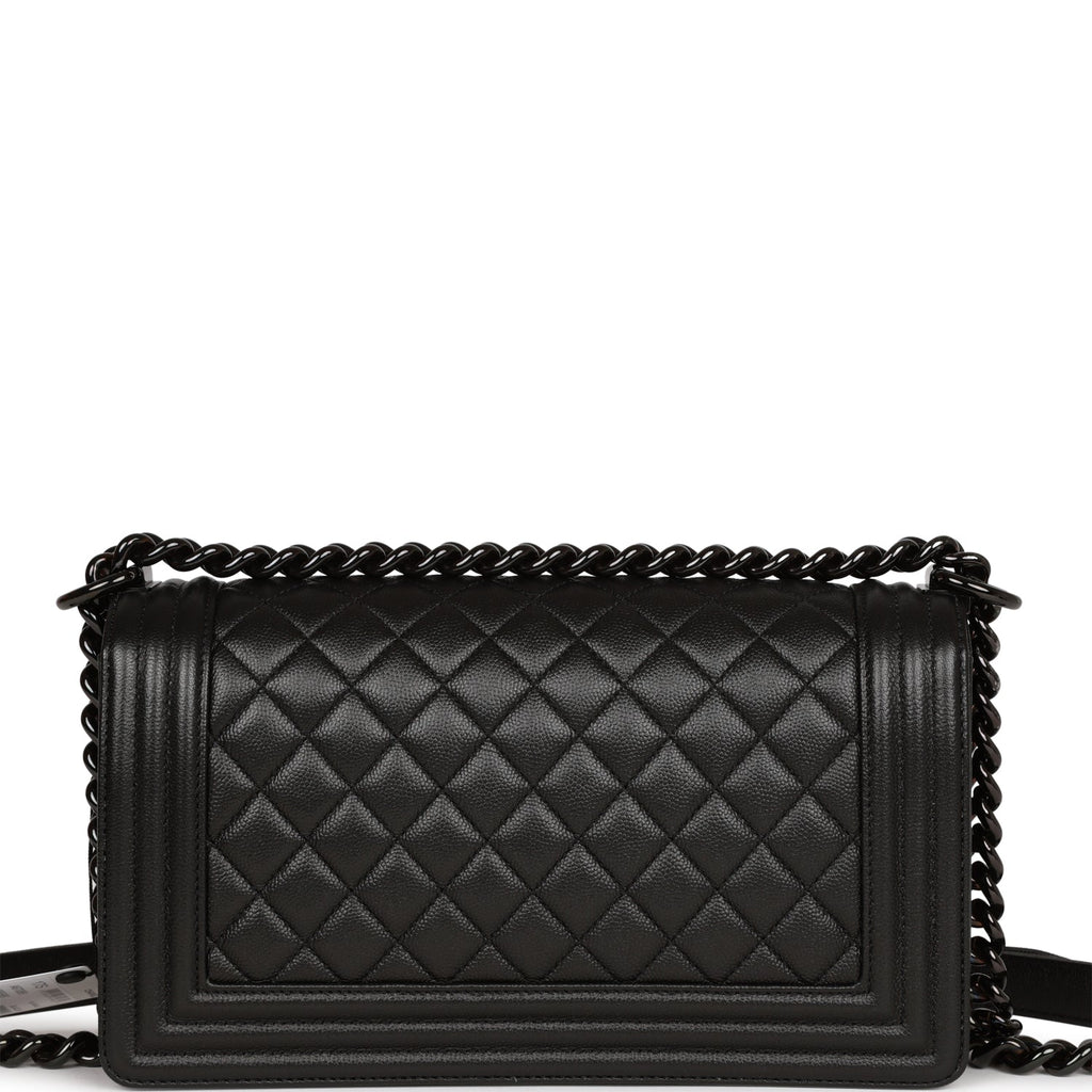 Chanel Medium Boy Bag SO Black Caviar Black Hardware