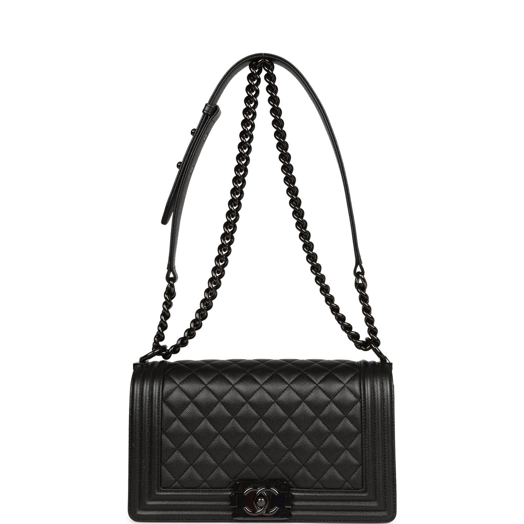 Chanel Medium Boy Bag SO Black Caviar Black Hardware