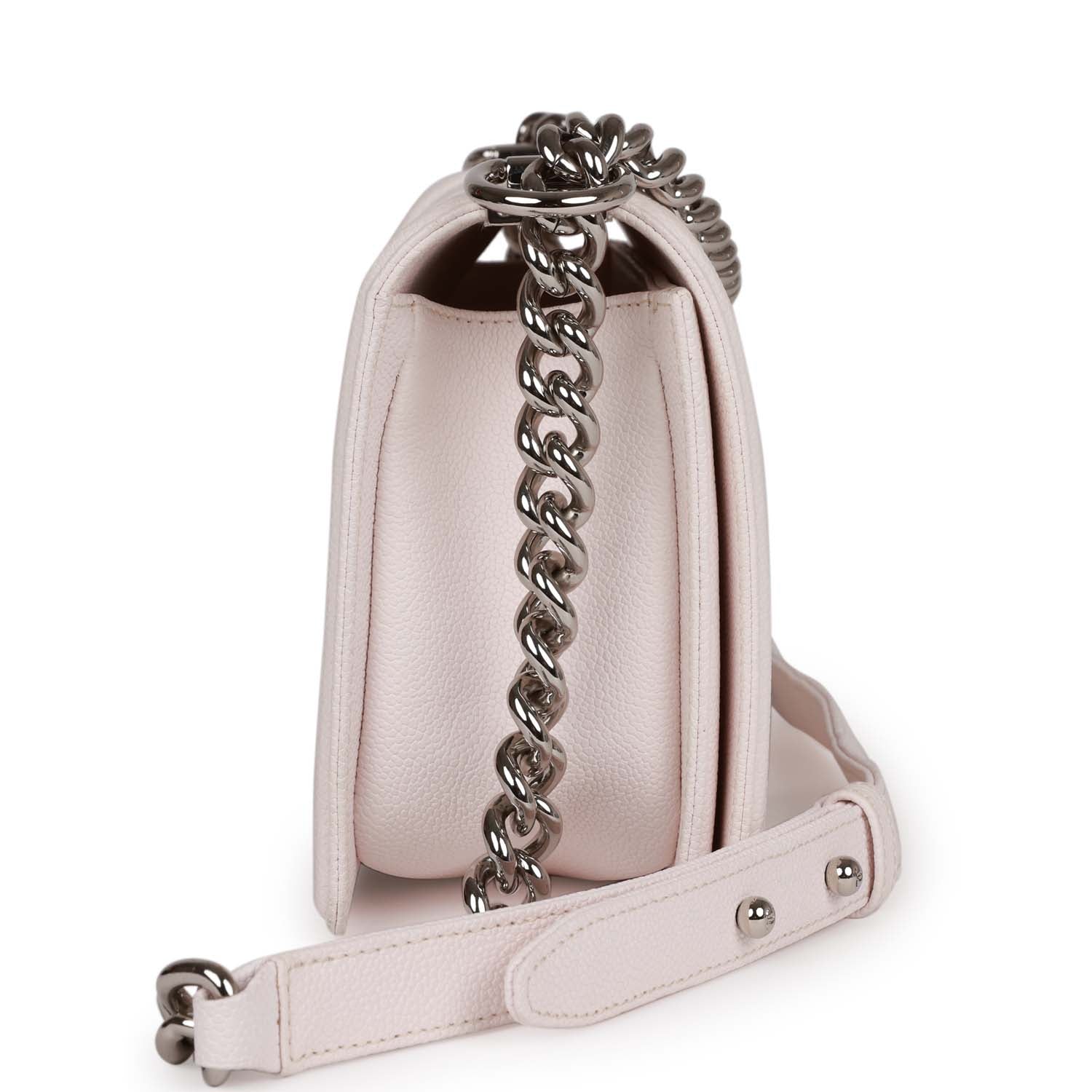 Chanel Medium Boy Bag Light Pink Caviar Silver Hardware