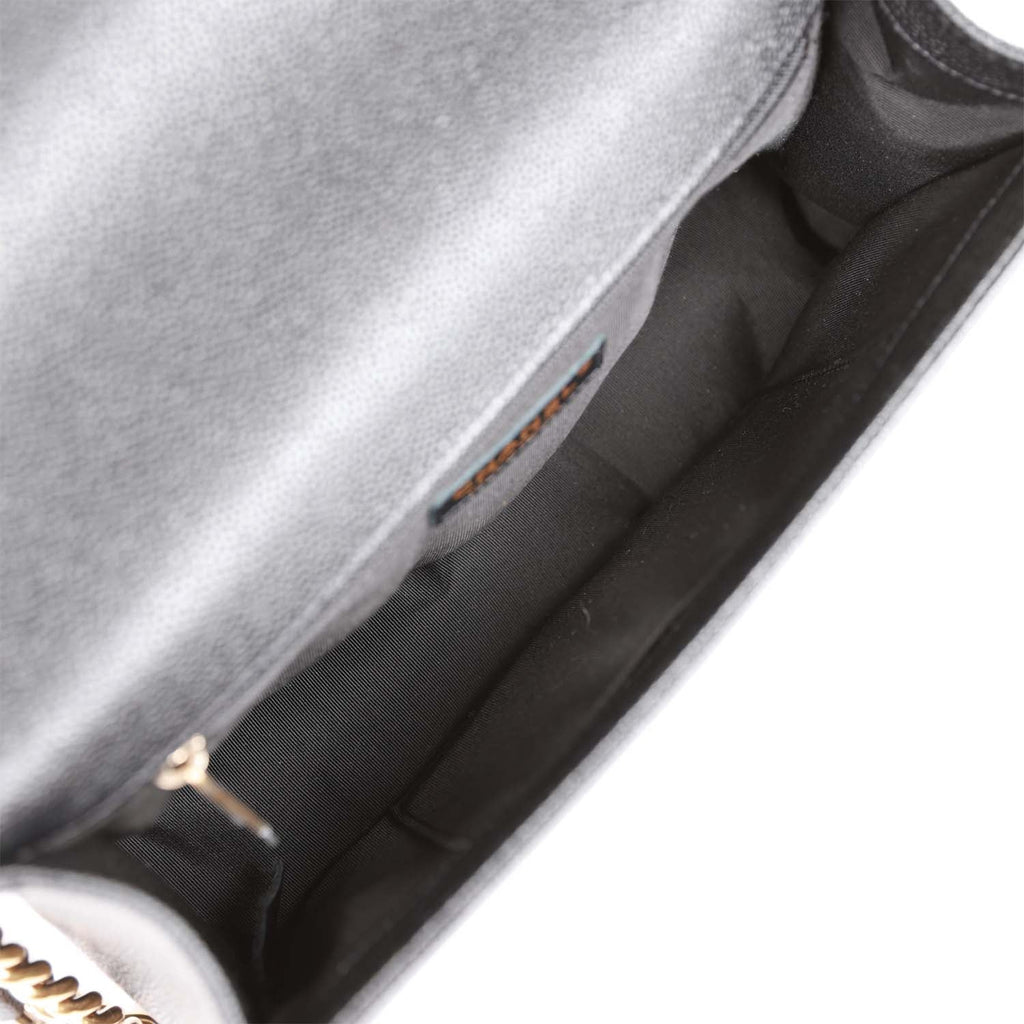 Chanel Medium Boy Bag Black Caviar Antique Gold Hardware