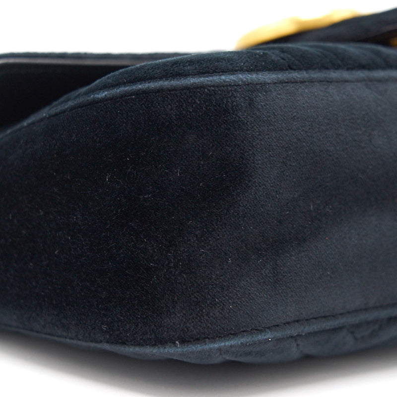 GUCCI SMALL VELVET MARMONT BLACK  26CM