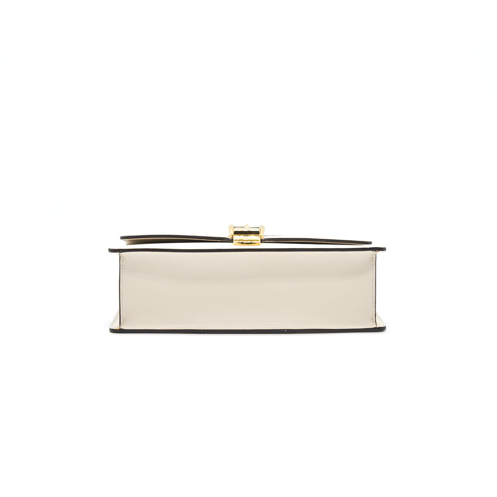 Gucci Sylvie Small Shoulder Bag White  (Leather Strap Missing)