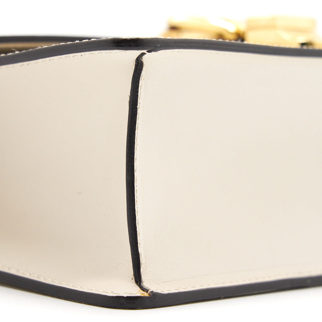 Gucci Sylvie Small Shoulder Bag White  (Leather Strap Missing)