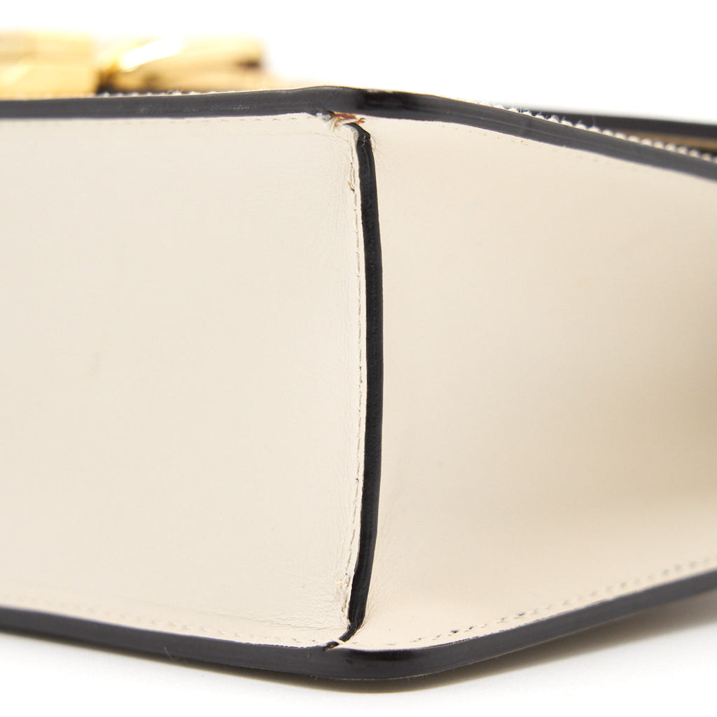 Gucci Sylvie Small Shoulder Bag White  (Leather Strap Missing)