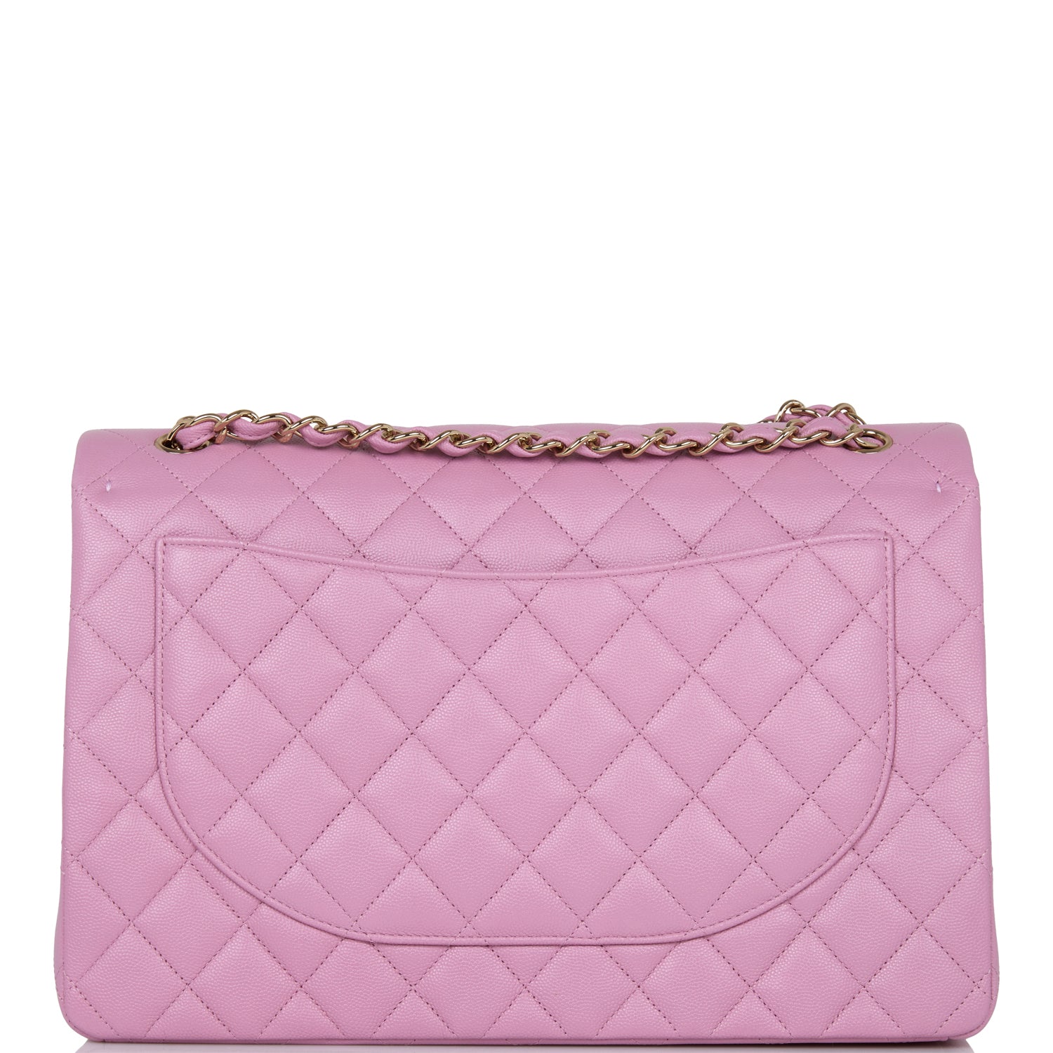 Chanel Maxi Classic Double Flap Bag Dark Pink Caviar Light Gold Hardware
