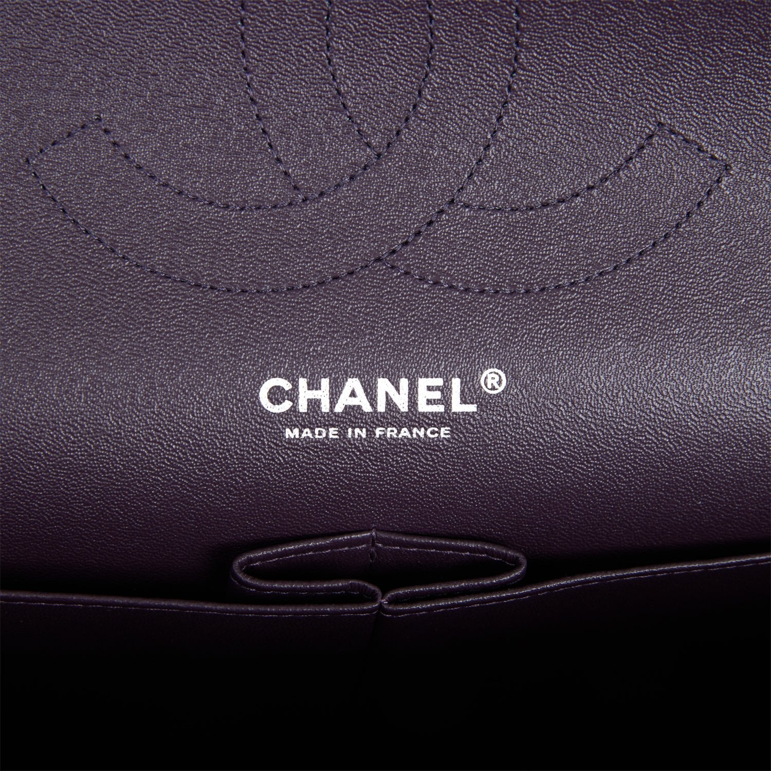 Chanel Jumbo Classic Double Flap Bag Dark Purple Caviar Ruthenium Hardware