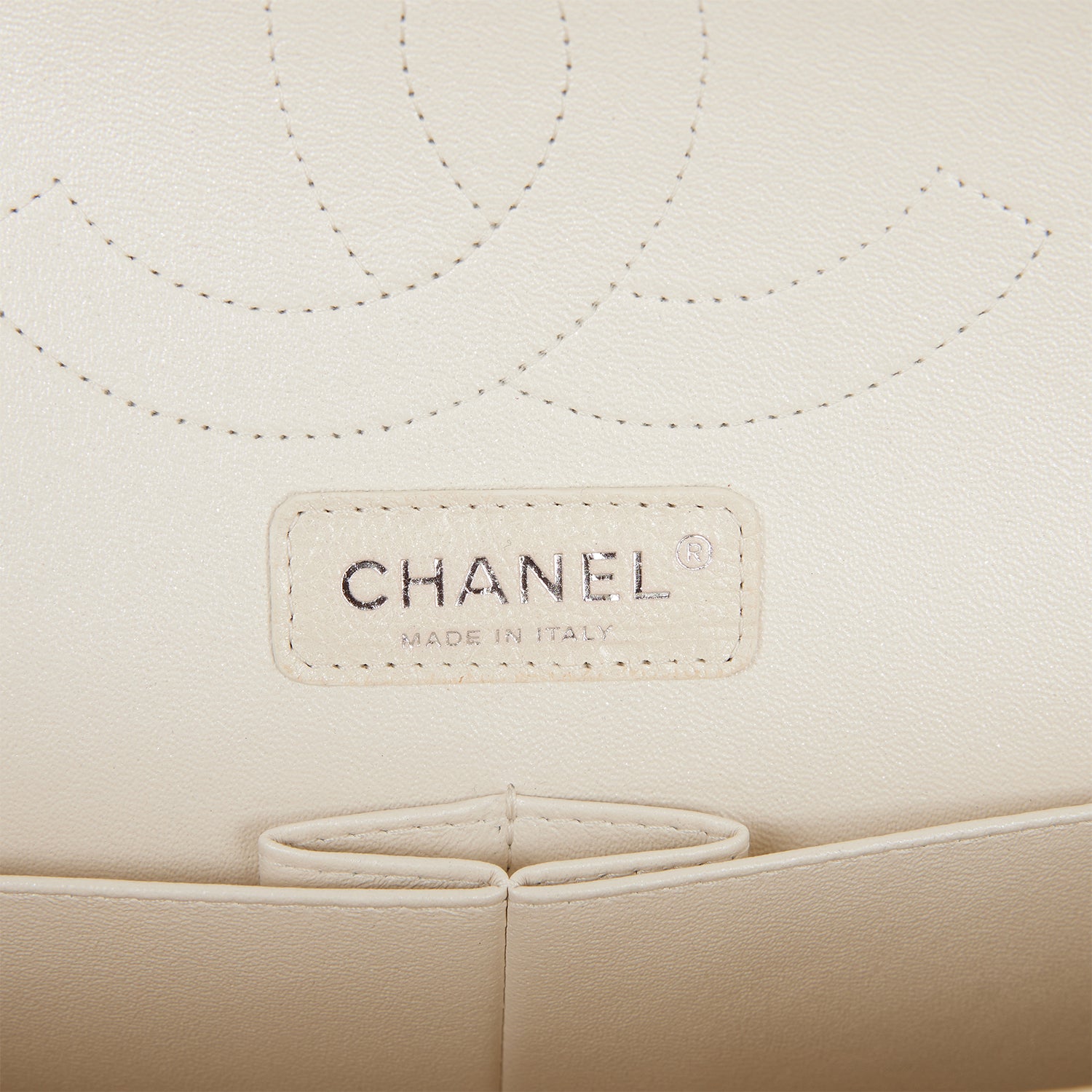Chanel Jumbo Classic Double Flap Bag White Iridescent Caviar Silver Hardware