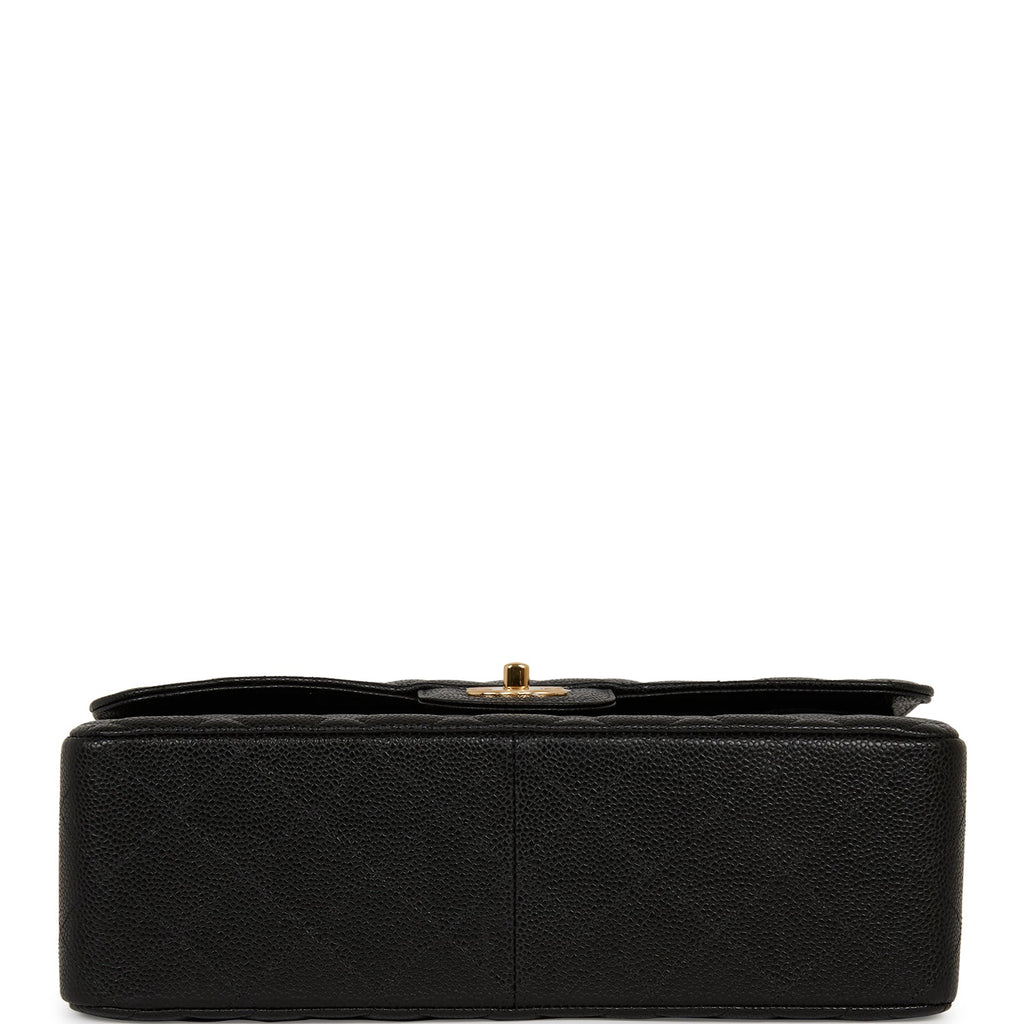 Chanel Jumbo Classic Double Flap Bag Black Caviar Gold Hardware