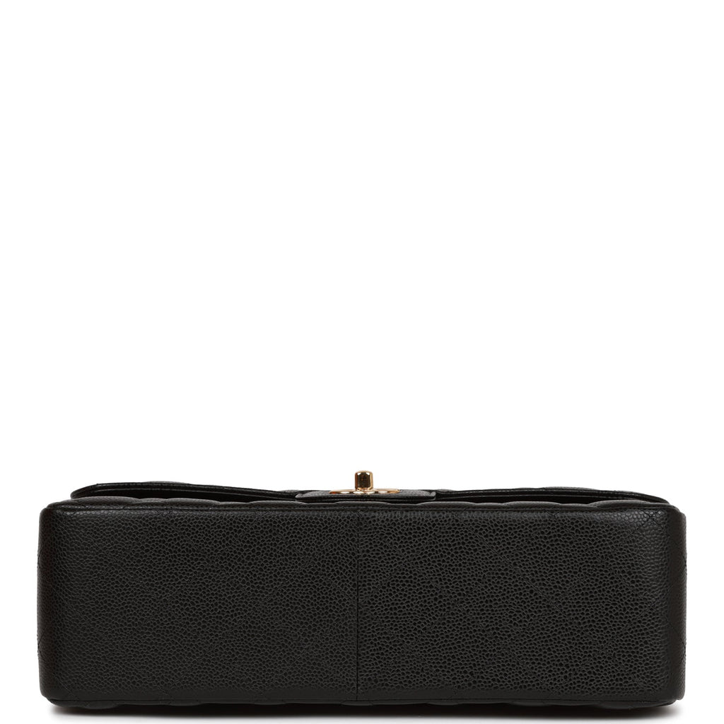 Chanel Jumbo Classic Double Flap Bag Black Caviar Gold Hardware