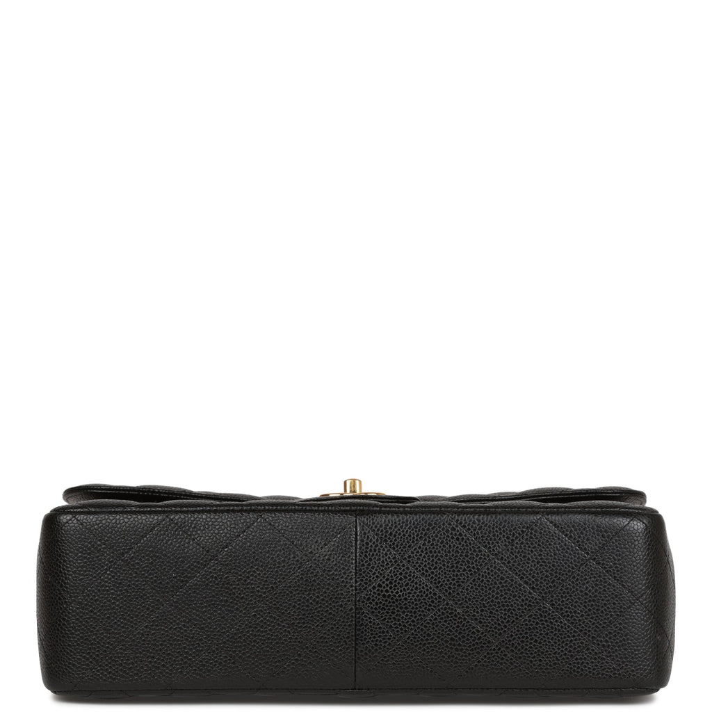 Chanel Jumbo Classic Double Flap Bag Black Caviar Gold Hardware