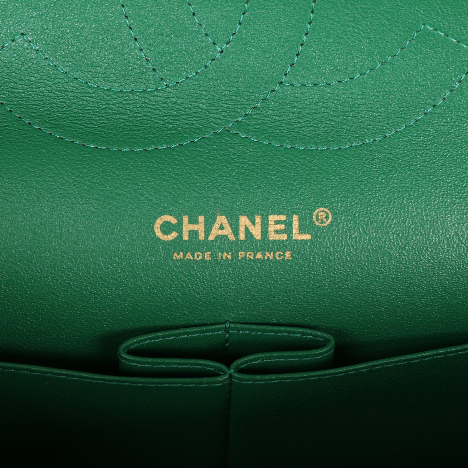 Chanel Jumbo Classic Double Flap Bag Emerald Green Caviar Light Gold Hardware