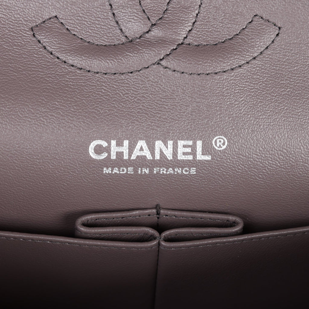 Chanel Medium Classic Double Flap Bag Iridescent Purple Mermaid Goatskin Rainbow Hardware