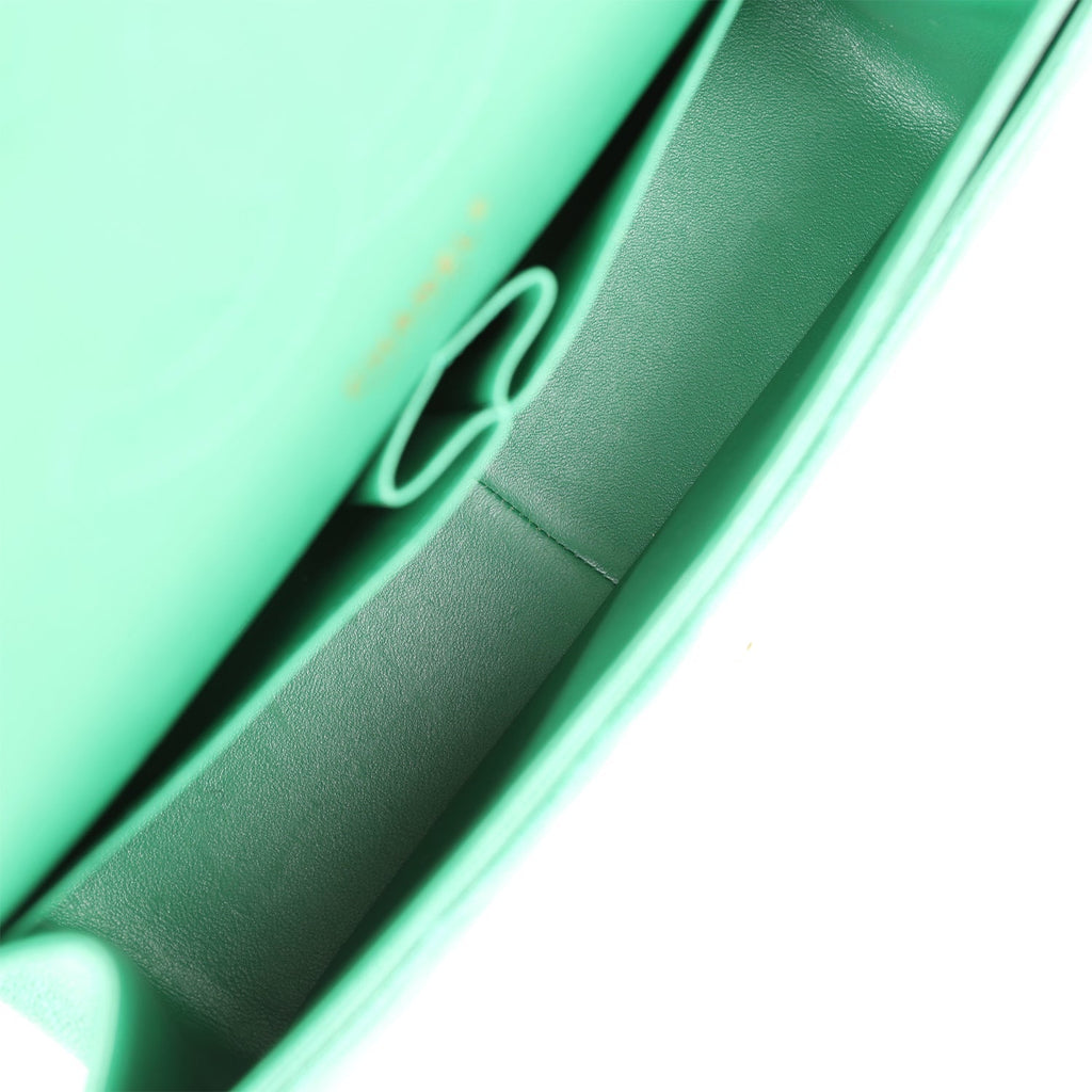 Chanel Jumbo Classic Double Flap Bag Emerald Green Caviar Light Gold Hardware