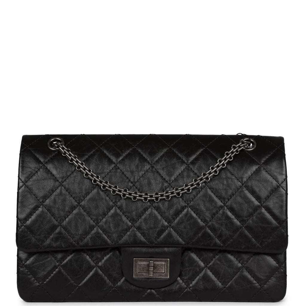 Chanel Jumbo Reissue 227 2.55 Flap Bag Aged Calfskin Ruthenium Hardware