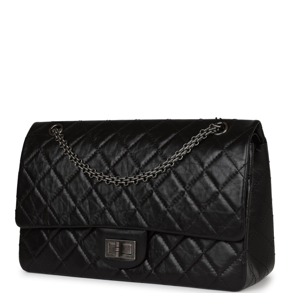 Chanel Jumbo Reissue 227 2.55 Flap Bag Aged Calfskin Ruthenium Hardware