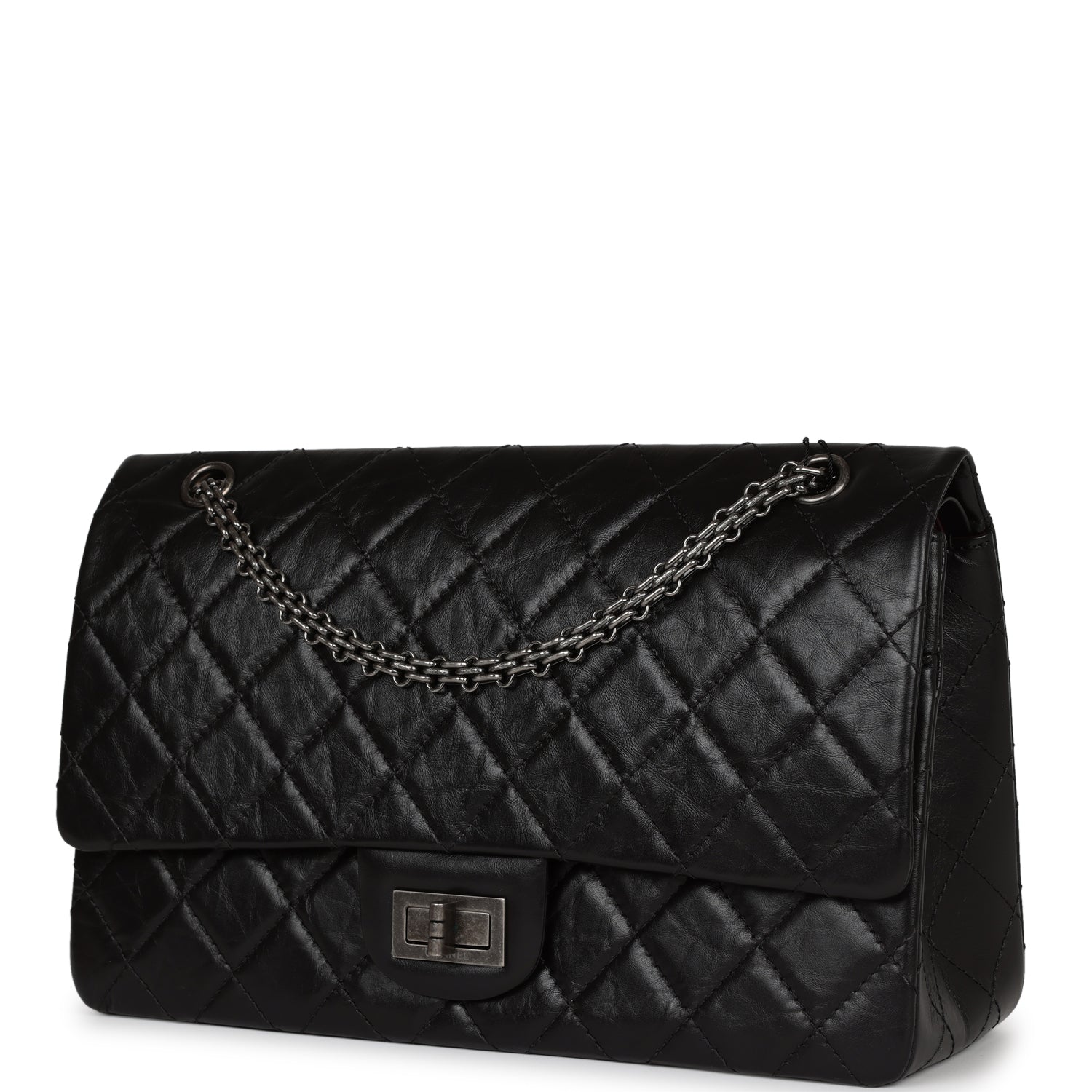 Chanel Jumbo Reissue 227 2.55 Flap Bag Aged Calfskin Ruthenium Hardware